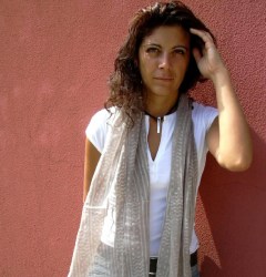 Sciarpa in cotone con stampe block printing